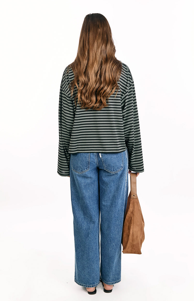 Lioness Bloom Forest Stripe Long Sleeve Top