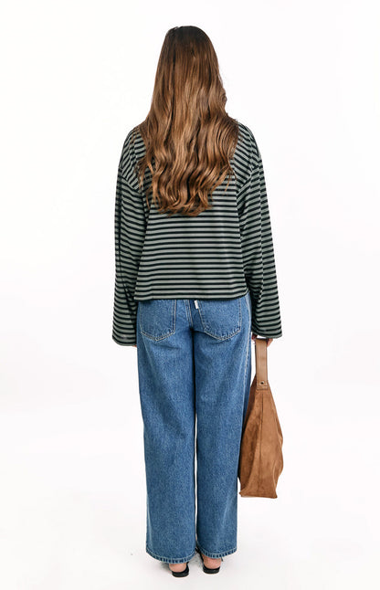 Lioness Bloom Forest Stripe Long Sleeve Top