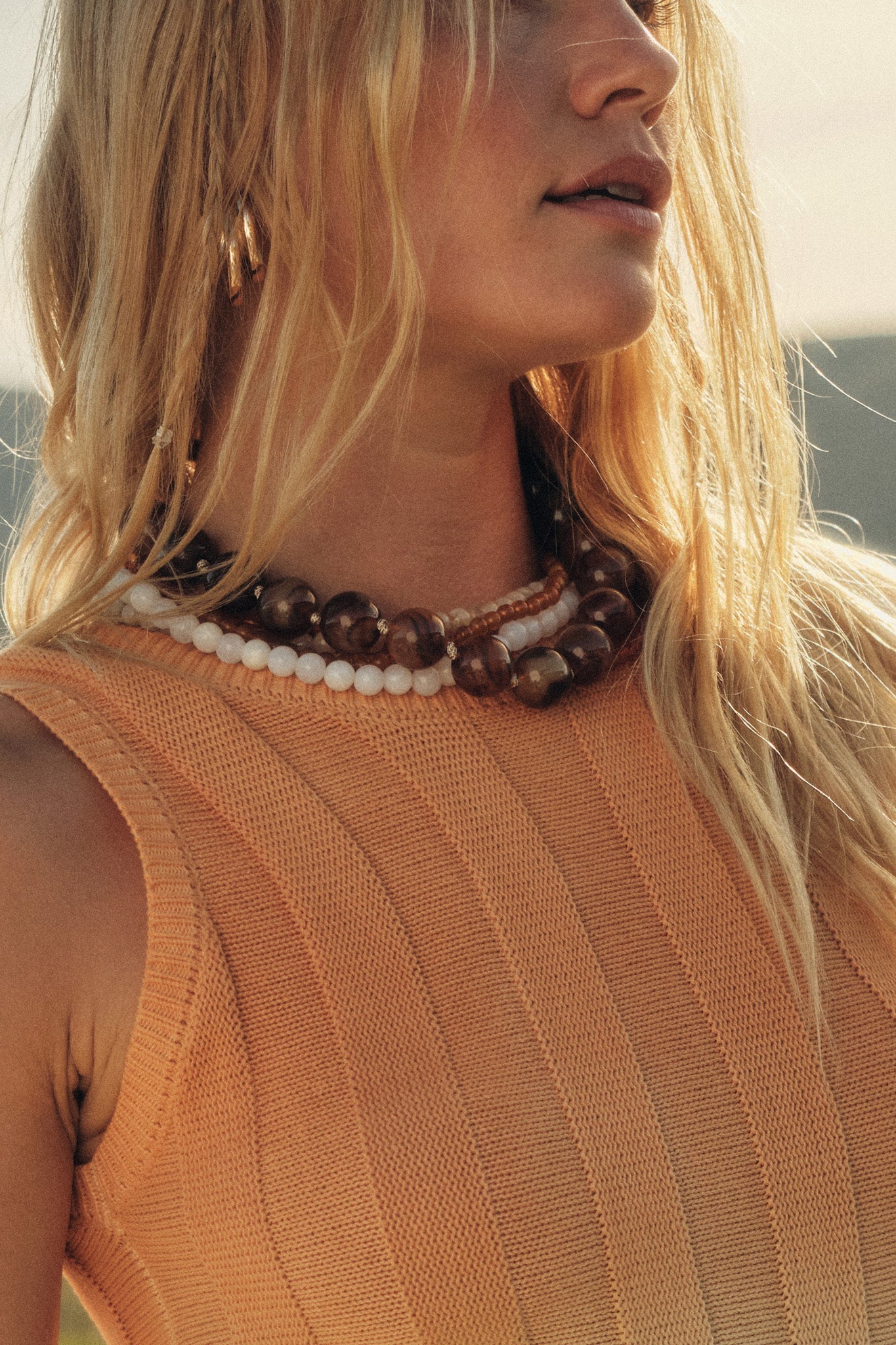 La Jolla Marble Resin Chunky Bead Necklace