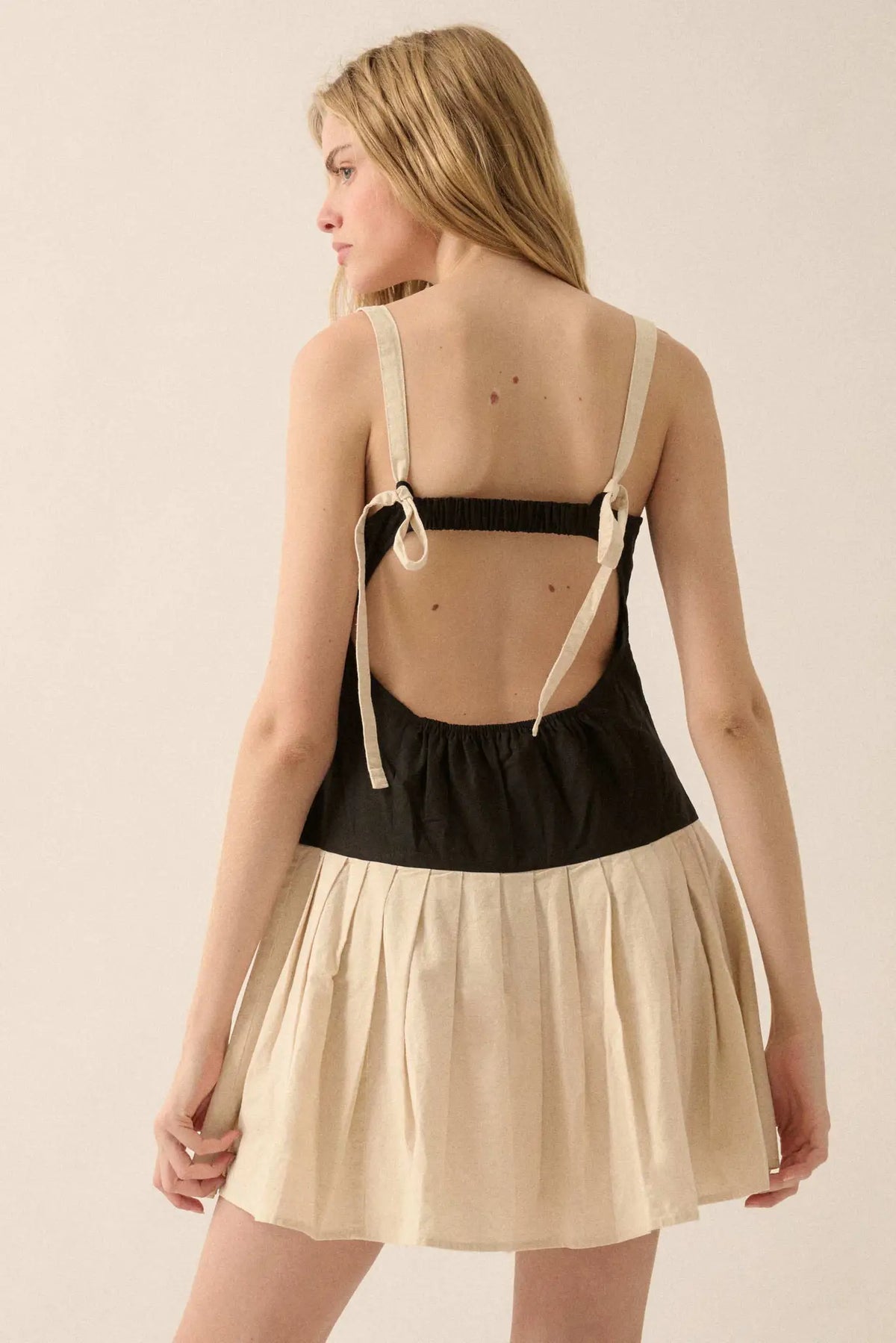 It Takes Two Colorblock Pleated Mini Dress