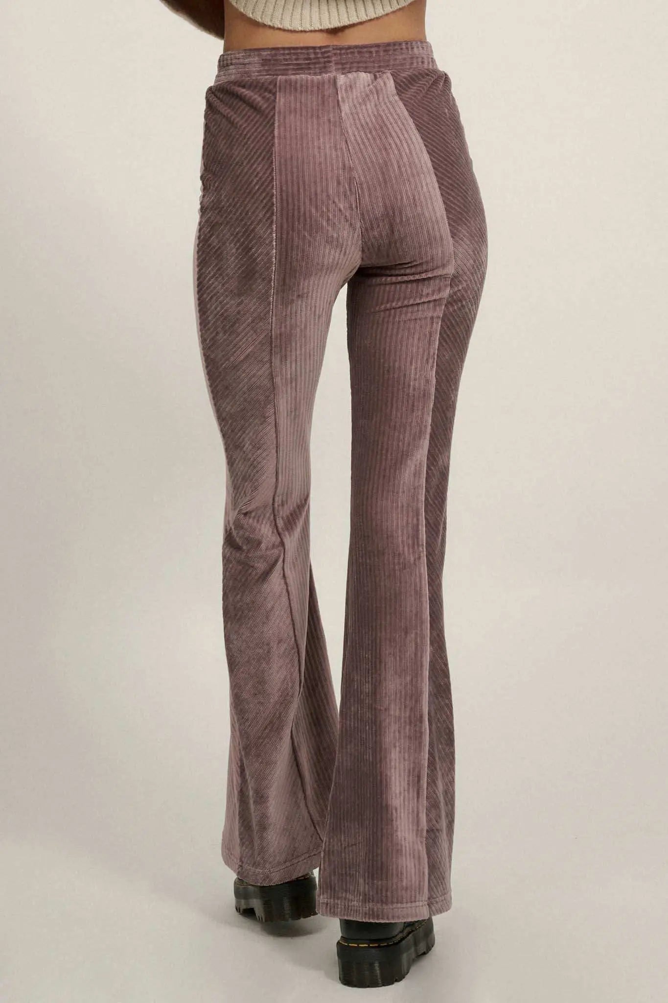 Groove Me Striped Velvet Flare Pants