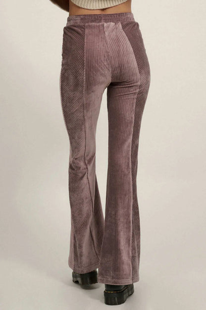 Groove Me Striped Velvet Flare Pants