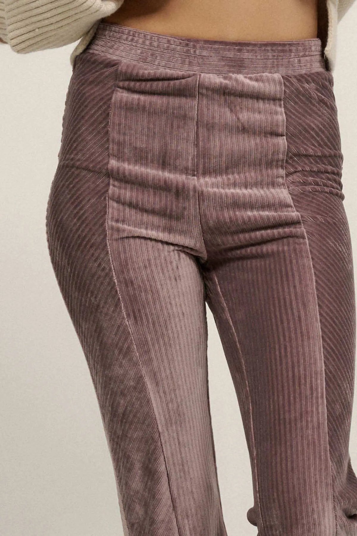 Groove Me Striped Velvet Flare Pants