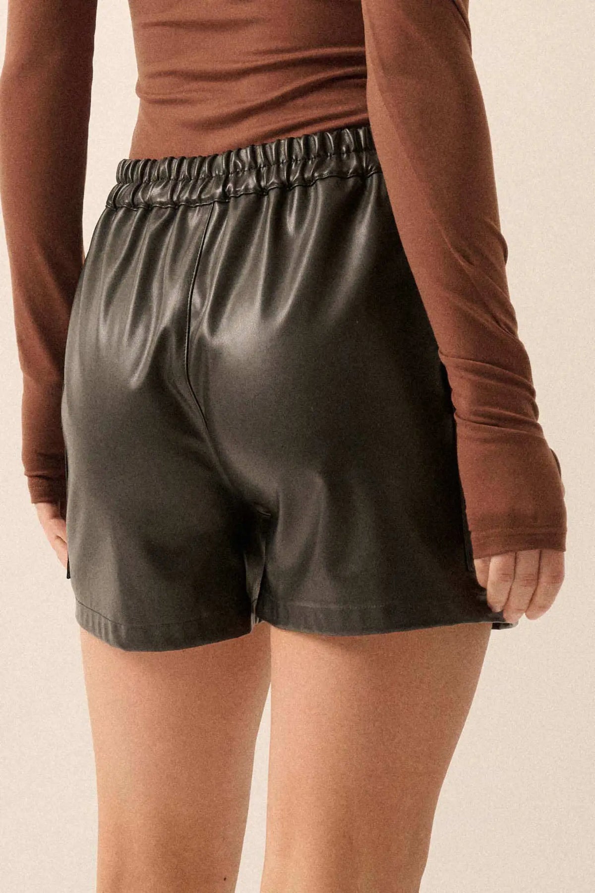 Hot Shot Vegan Leather Cargo Shorts