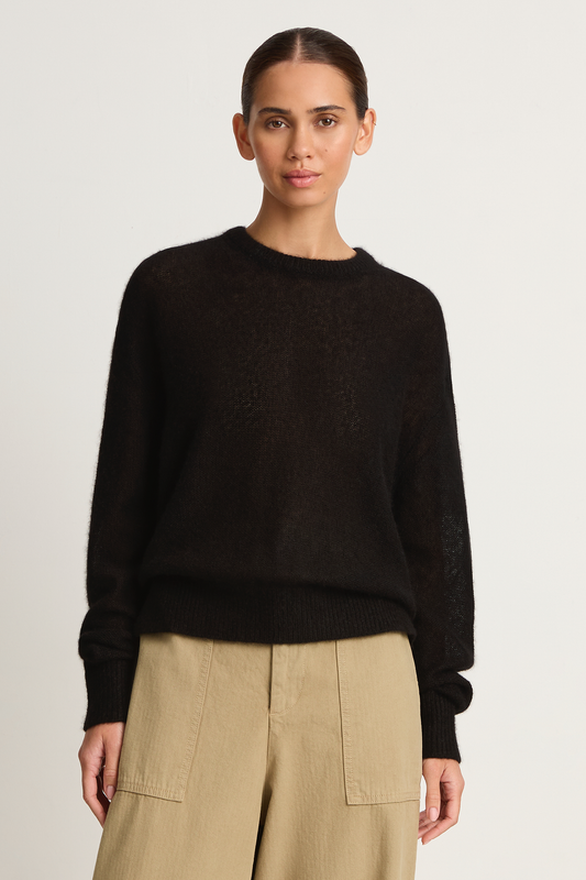 Apiece Apart Softest Tissue Weight Sweater - Black