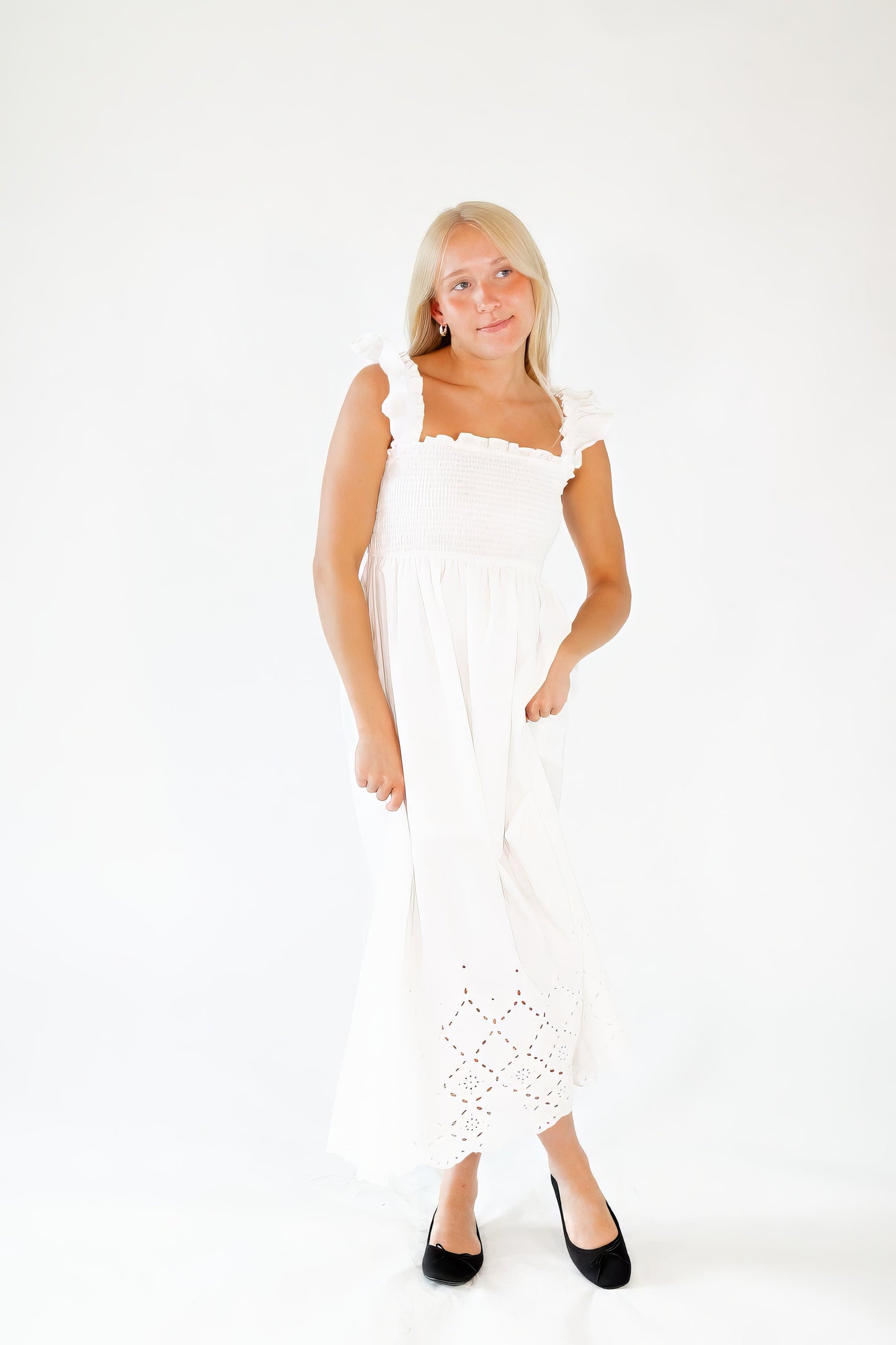 Wilma Eyelet Midi Dress