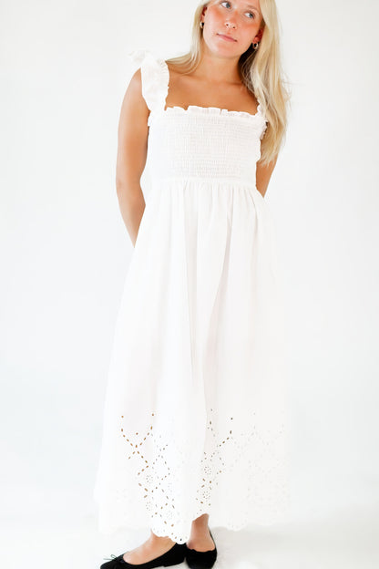 Wilma Eyelet Midi Dress