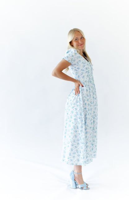Imogen Floral Dress · Blue