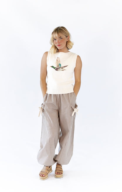 Milene Bow Detail Pants · Taupe