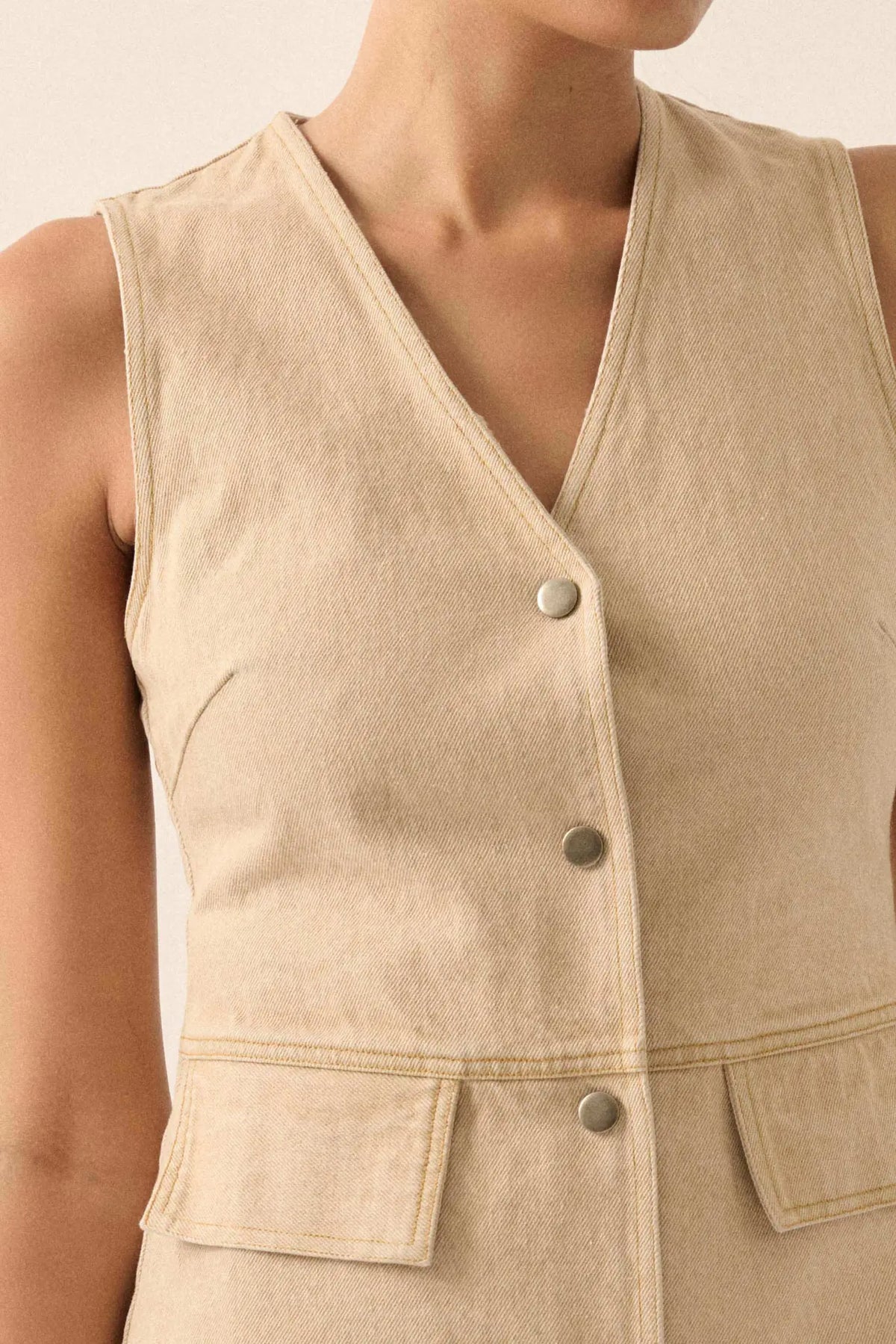 Glory Days Sleeveless Denim Vest Romper