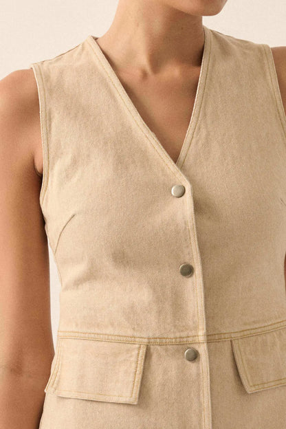 Glory Days Sleeveless Denim Vest Romper