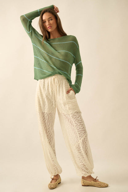 Keep Dreaming Lace Drawstring Pocket Balloon Pants