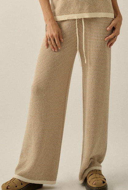 Blessed Day Striped Knit Drawstring Sweater Pants