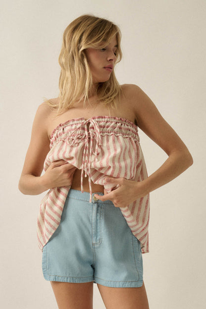 Code Blue Denim Elastic-Waist Tulip Shorts