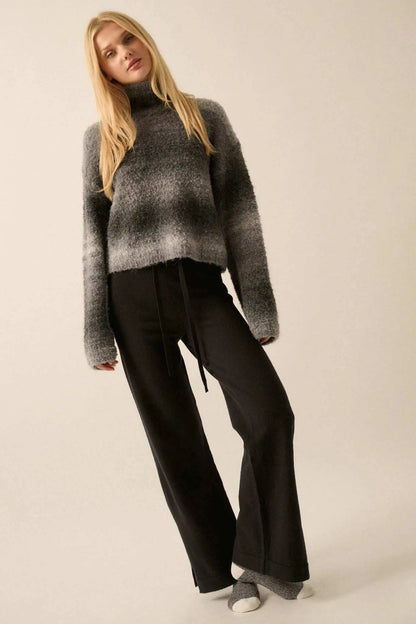 Promise the Label Brushed Knit Split-Hem Pants
