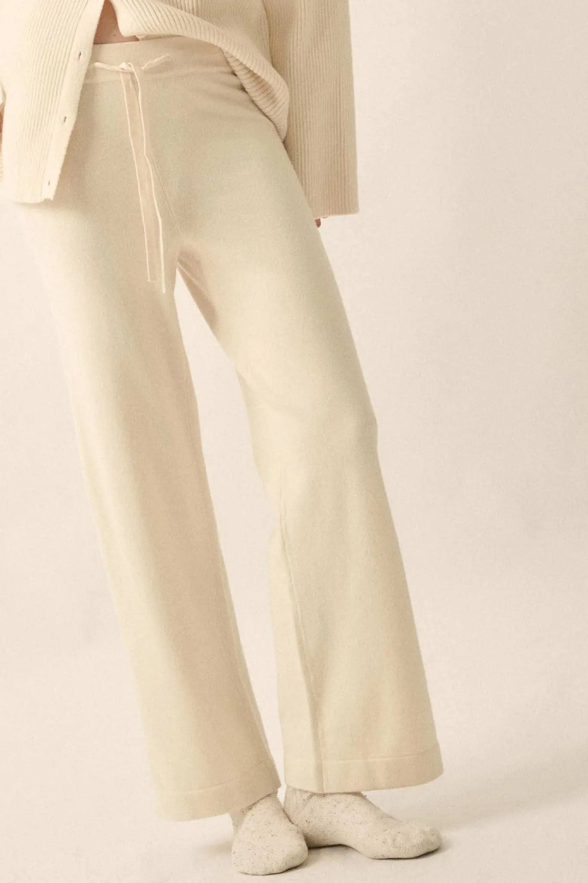 Promise the Label Brushed Knit Split-Hem Pants