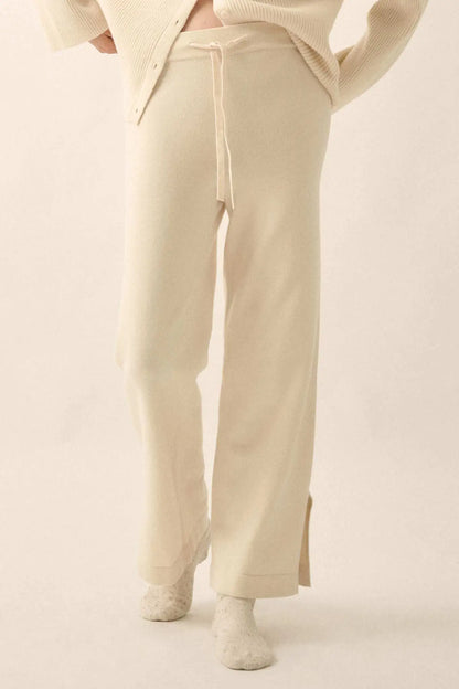 Promise the Label Brushed Knit Split-Hem Pants