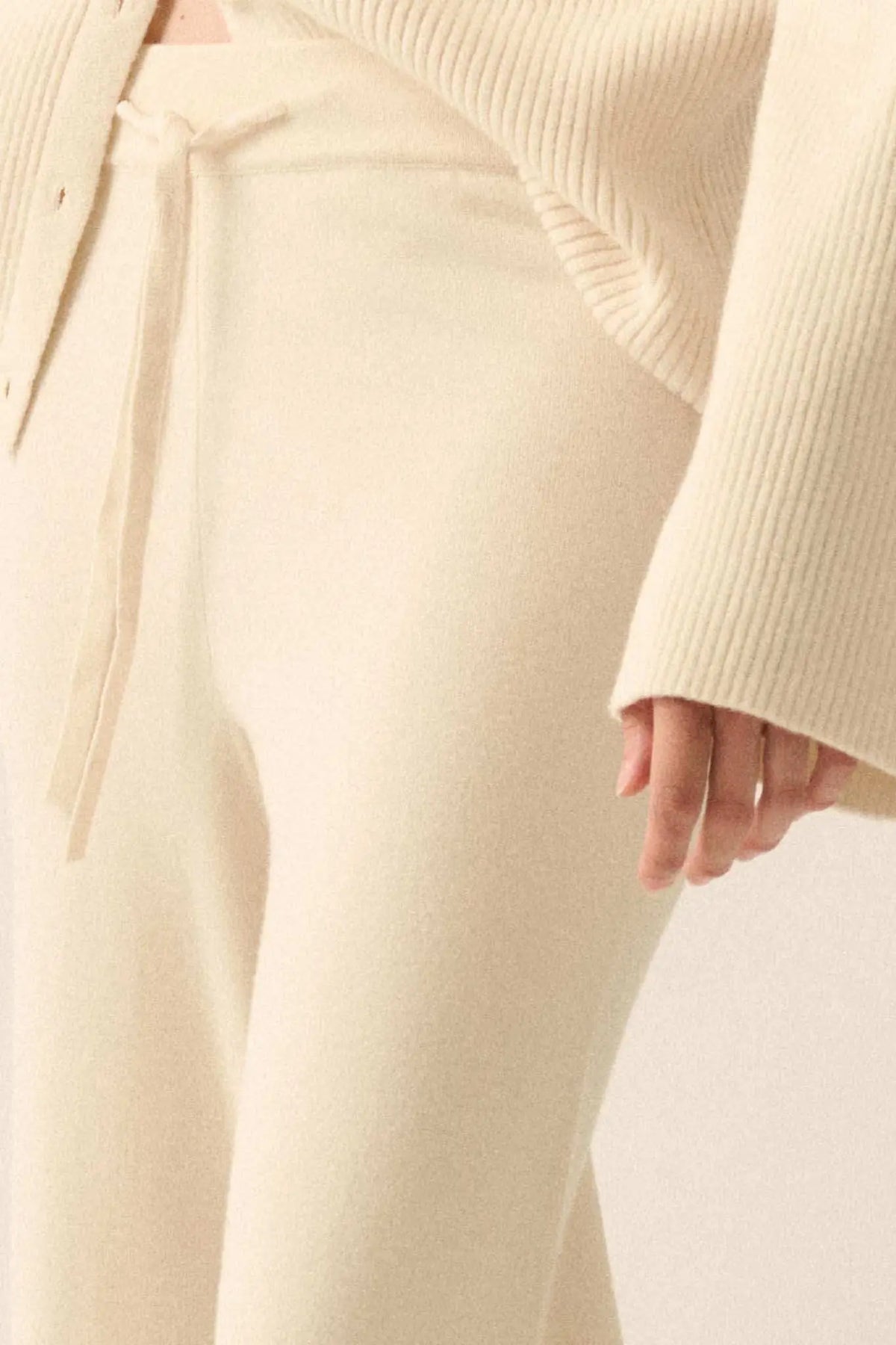 Promise the Label Brushed Knit Split-Hem Pants