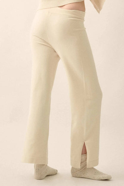 Promise the Label Brushed Knit Split-Hem Pants