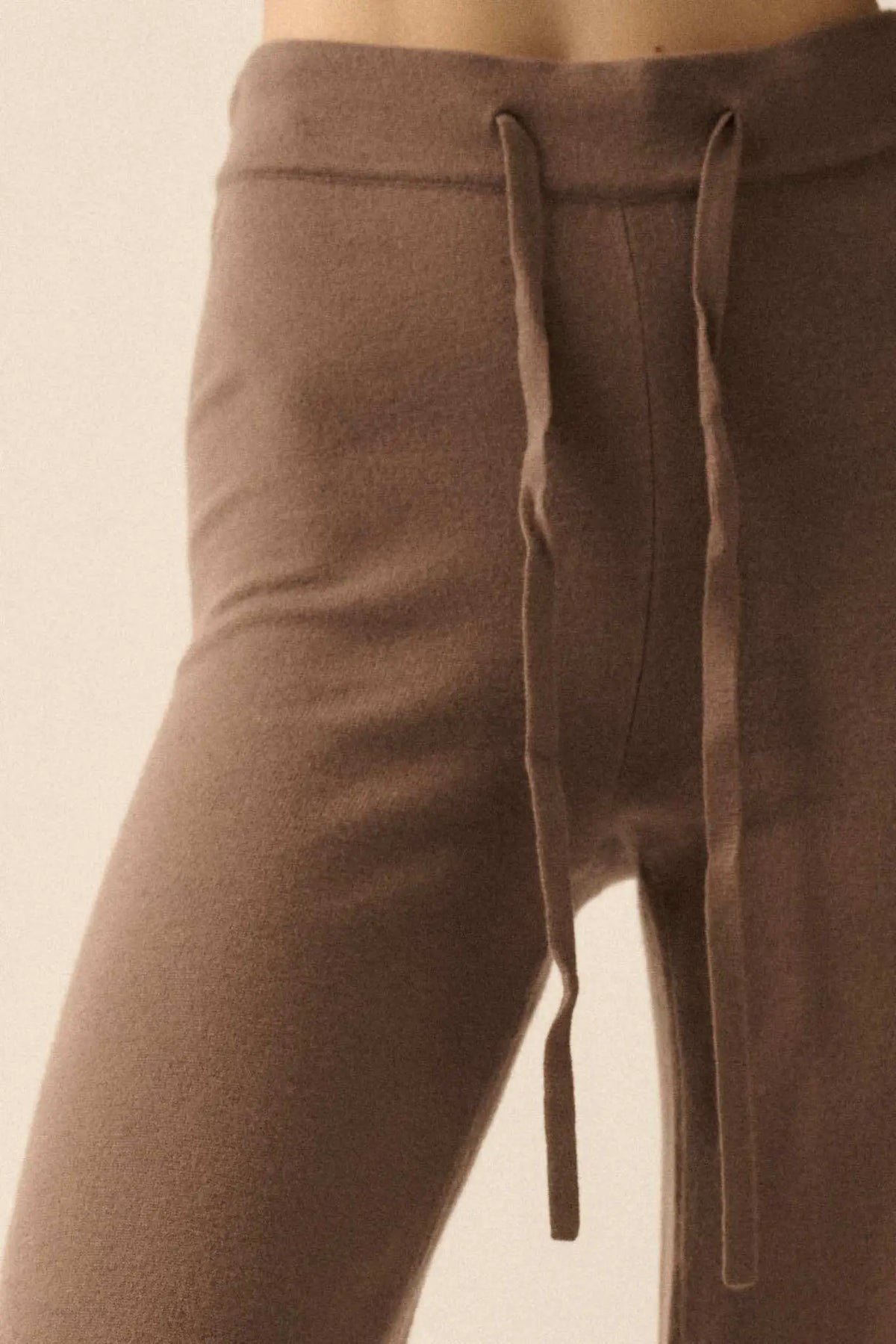 Promise the Label Brushed Knit Split-Hem Pants