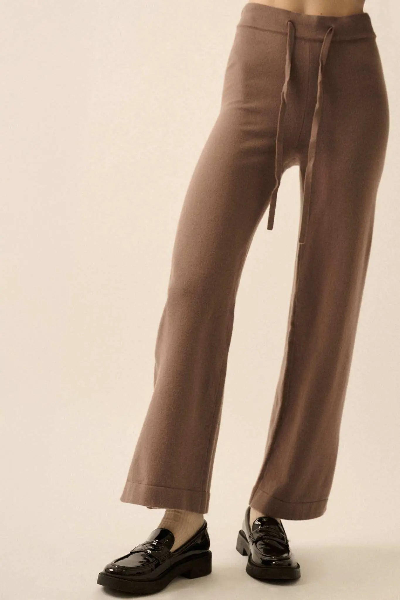 Promise the Label Brushed Knit Split-Hem Pants