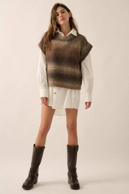 Good For Hue Ombre Knit Short-Sleeve Sweater