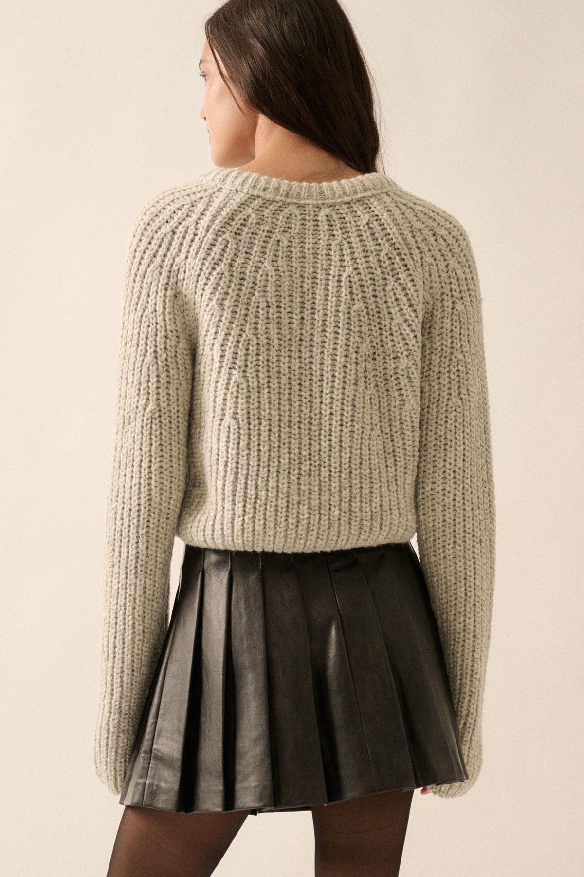 Soft Sunday Ribbed Knit Buttoned V-Neck Cardigan
