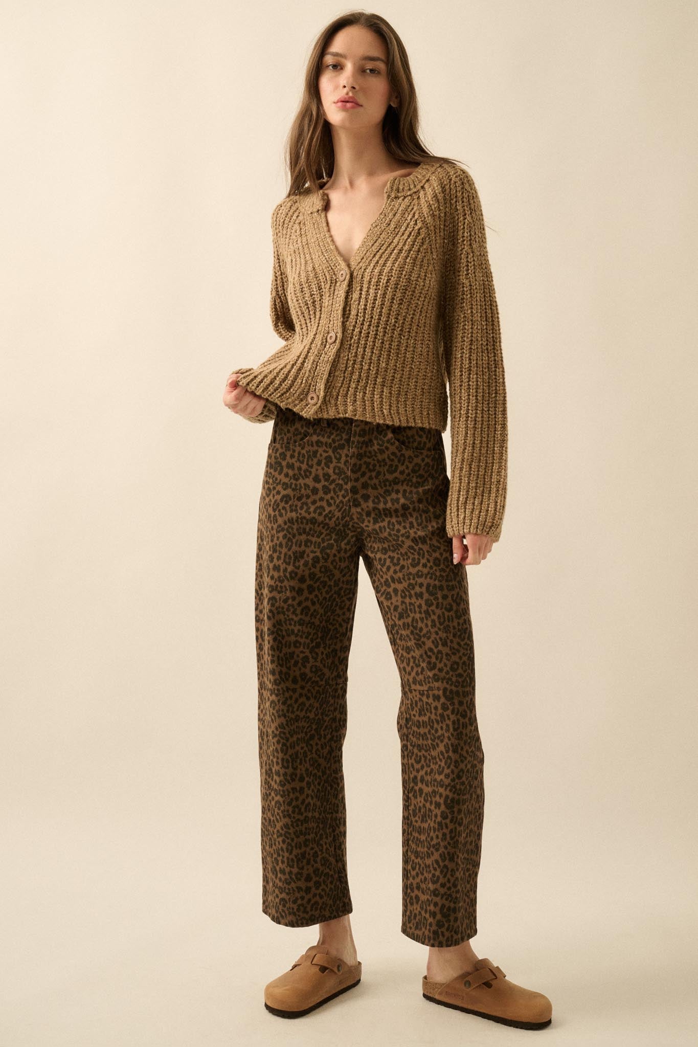 Soft Sunday Ribbed Knit Buttoned V-Neck Cardigan