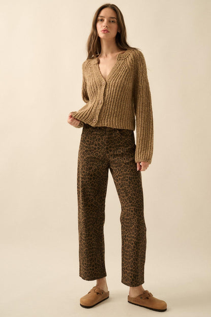 Soft Sunday Ribbed Knit Buttoned V-Neck Cardigan