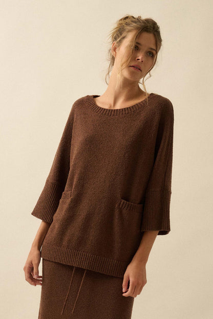 Promise the Label Textured Knit Tunic Sweater