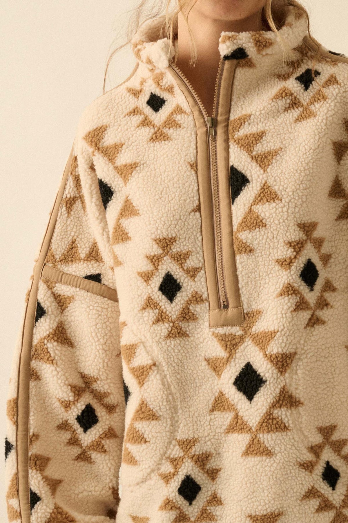 Sierra Sky Geo-Print Fleece Half-Zip Pullover