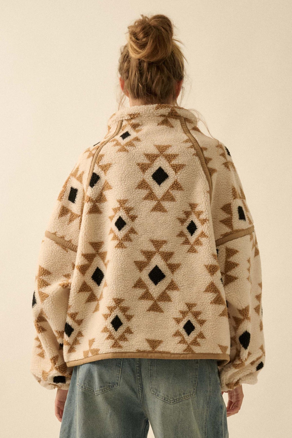 Sierra Sky Geo-Print Fleece Half-Zip Pullover