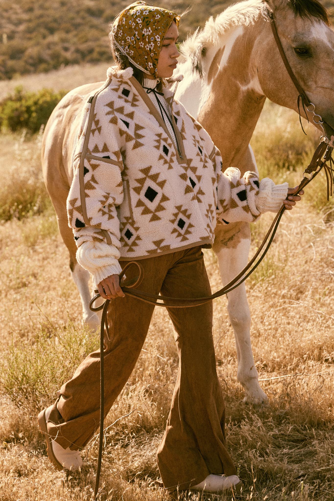Sierra Sky Geo-Print Fleece Half-Zip Pullover