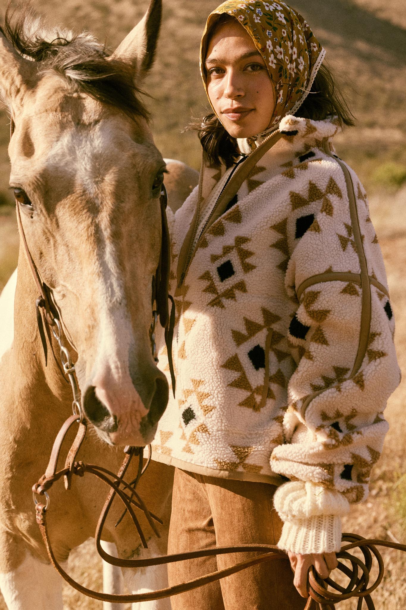 Sierra Sky Geo-Print Fleece Half-Zip Pullover