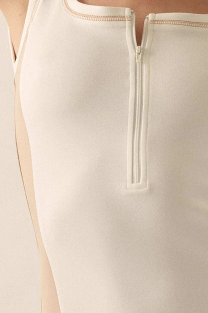 Premium Scuba Colorblock Quarter-Zip Mini Dress