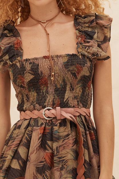 Imagine That Abstract-Print Tiered Midi Dress