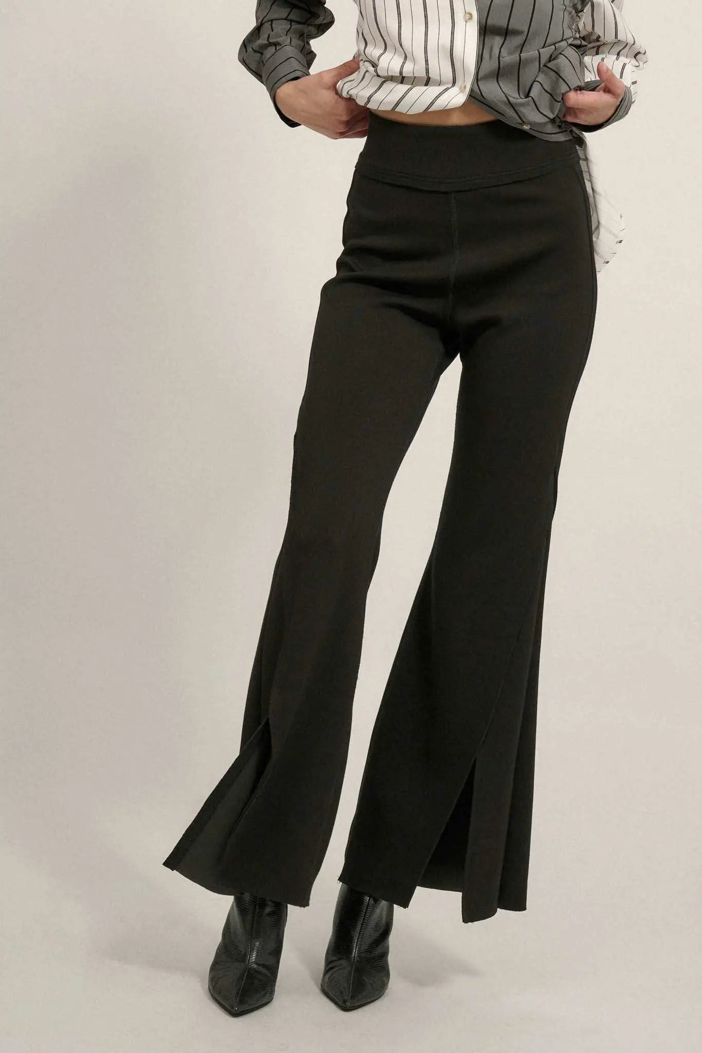 Premium Scuba Split-Leg Flare Pants