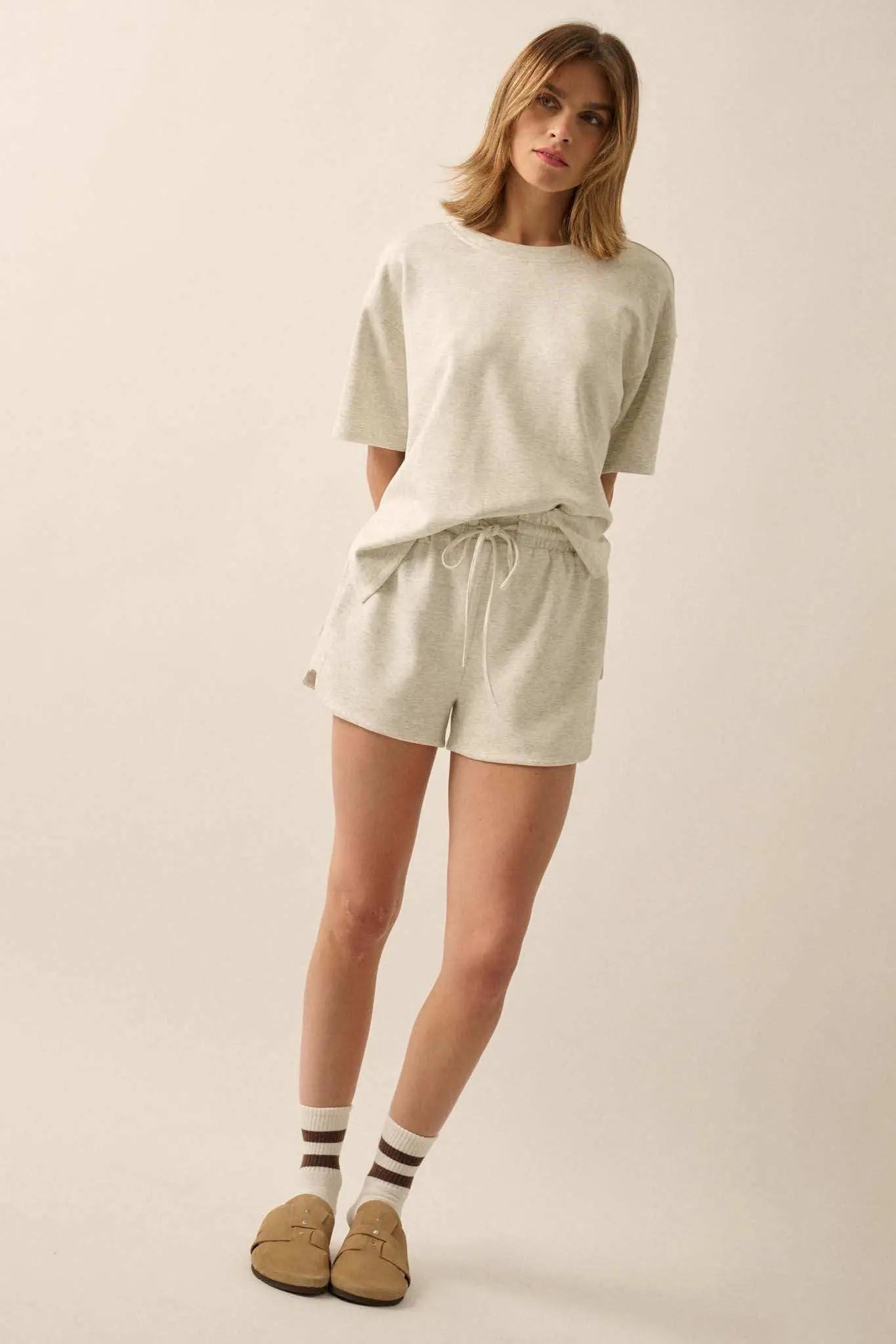 Premium Scuba Loose-Fit High-Low Boxy Tee