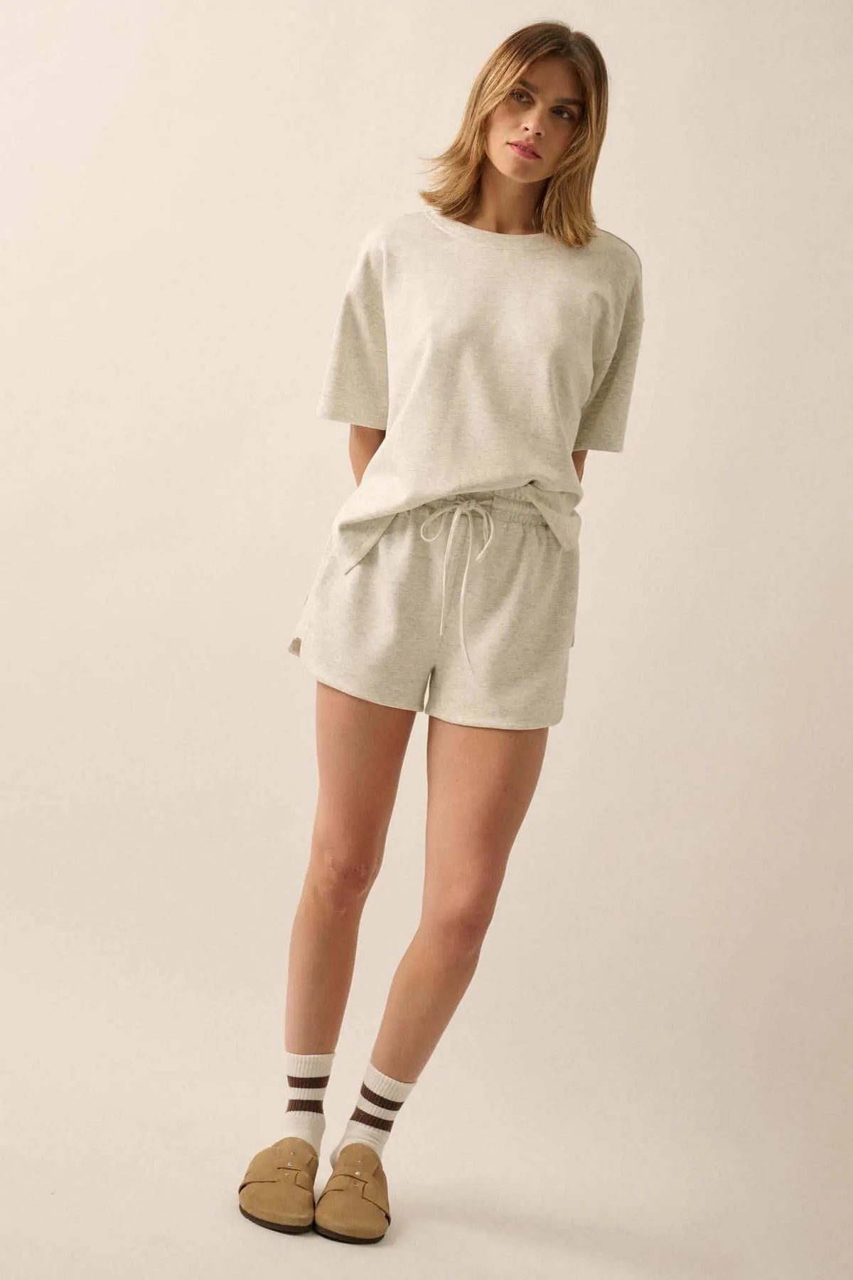 Premium Scuba Loose-Fit High-Low Boxy Tee