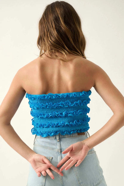 Pure Joy Smocked Ruffle Tube Top