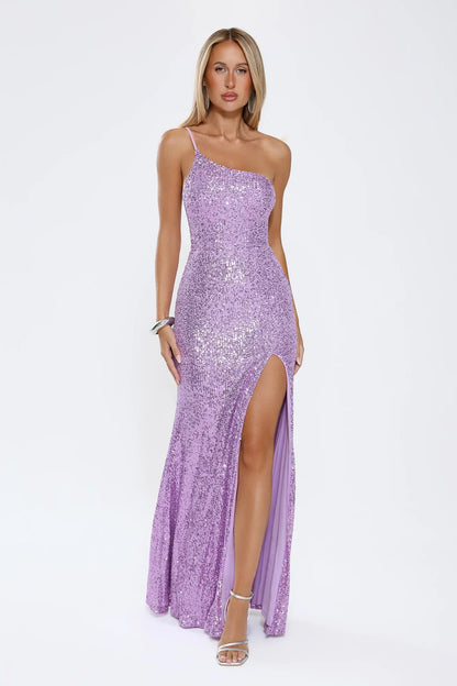A New Glow Sequin Maxi Dress Lilac
