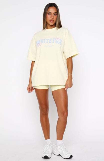 Daydreamers Madeline Oversized Tee Lemon