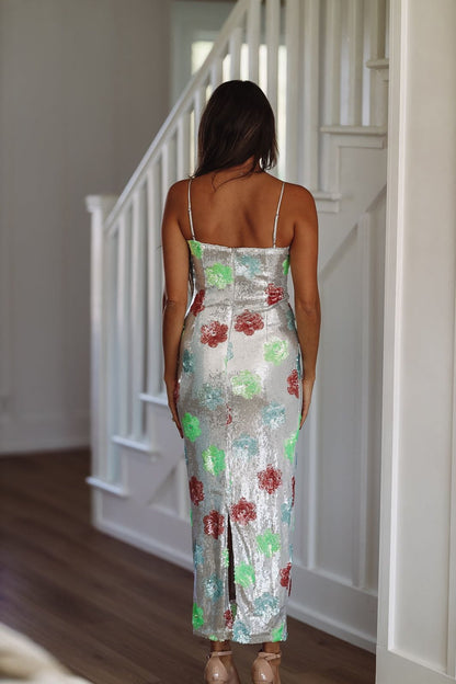 Make It Fun Midi Dress - Silver (FINAL SALE)