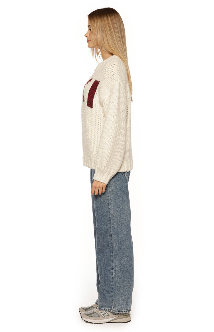 Jasmine Ski Cream Jacquard Chunky Knit Sweater