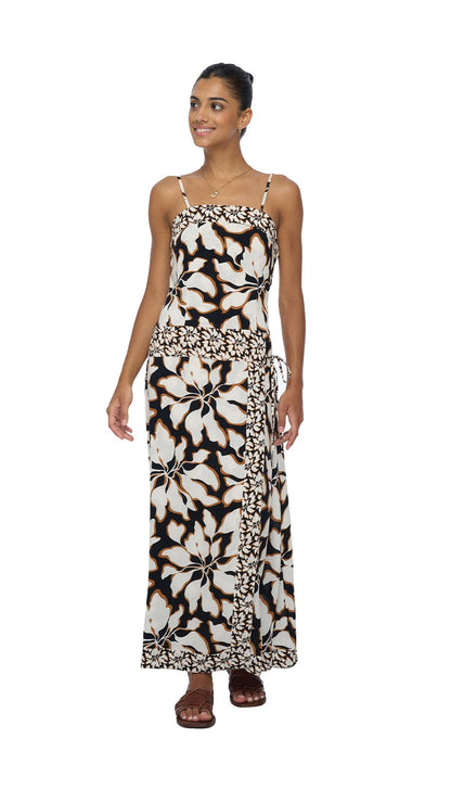 Liora Tropical Whisper Maxi Dress - Blooms Black