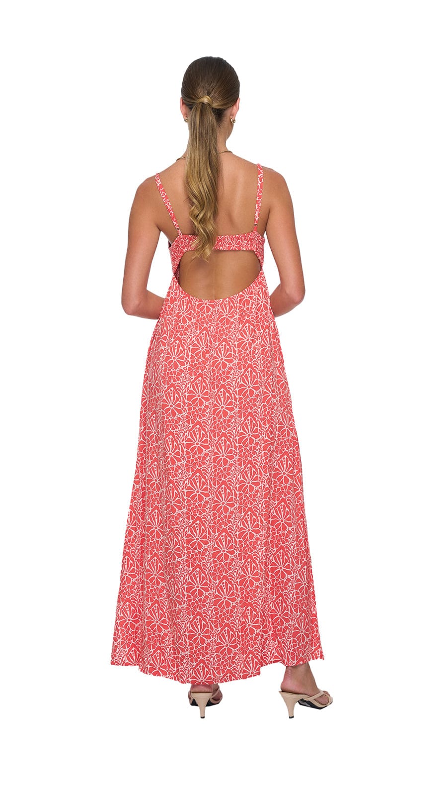Olivia Belle Maxi Dress - Magnolia Red coral