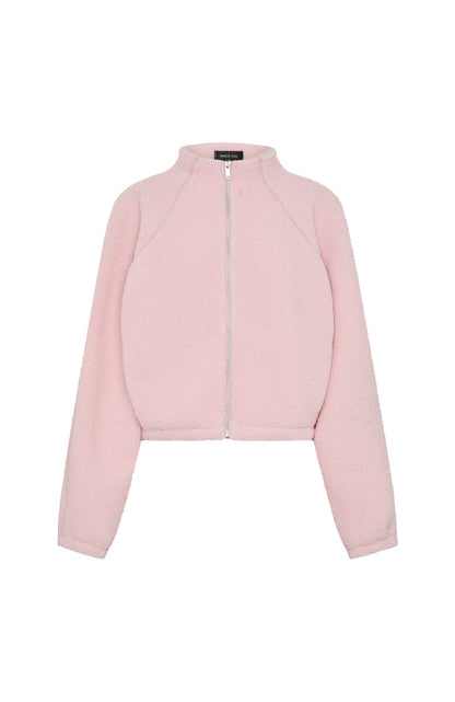 Up The Hill Teddy Zip Up Jacket Ballet Pink